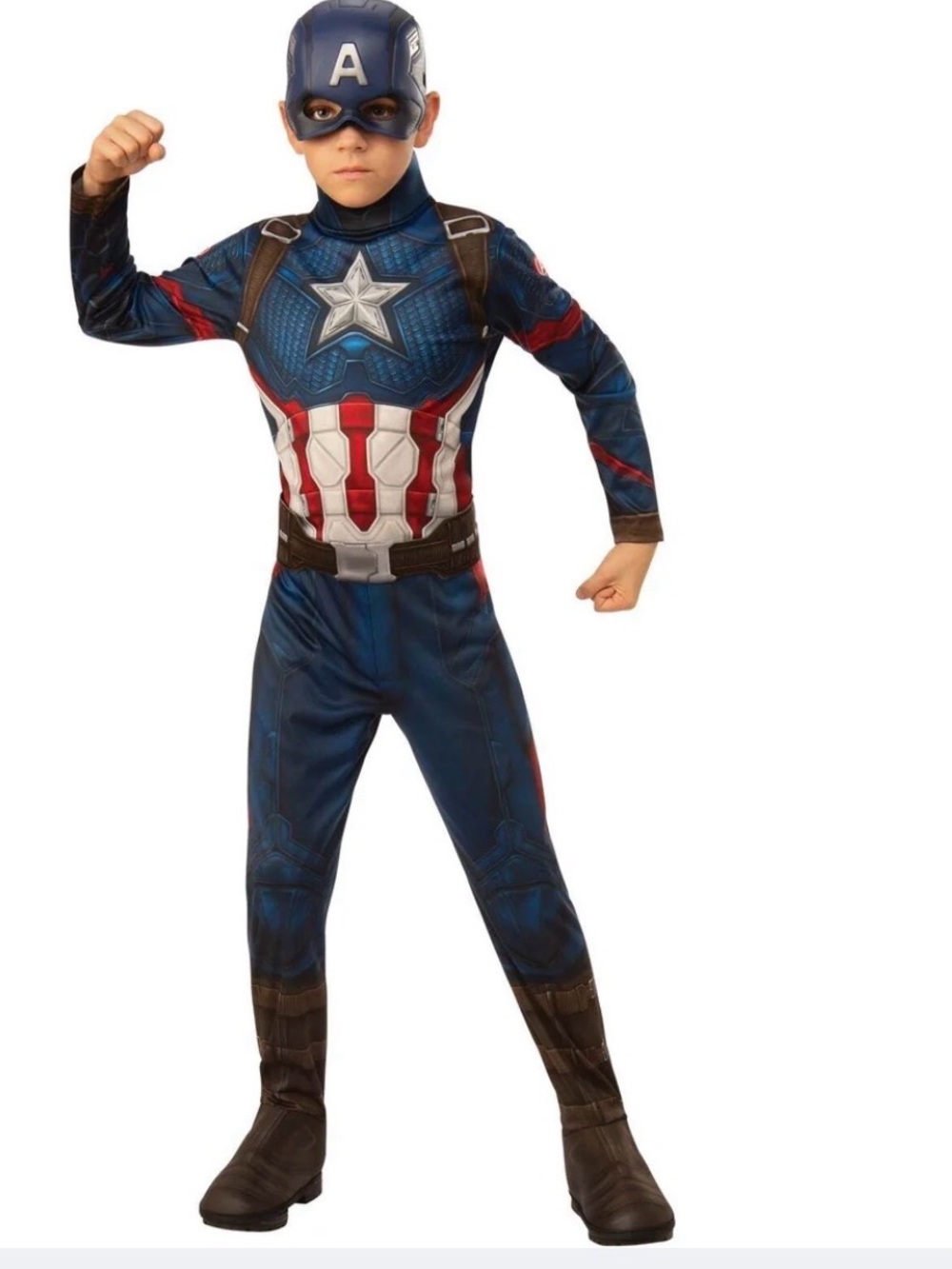 Marvel Captain America Kids Jumpsuit Costume - Blue, Red, White